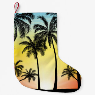 Summer tropical trees small christmas stocking