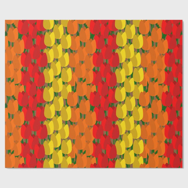 Summer Tulip Field Wrapping Paper (Flat)