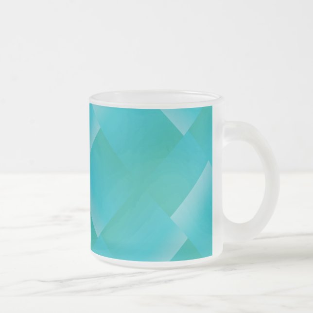 Summer Turquoise Gradient Frosted Glass Coffee Mug (Right)