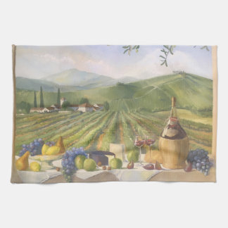 Summer Tuscan Vineyard Wine Landscape Italy Countr Tea Towel