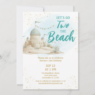 Summer Two the Beach Second Birthday  Invitation