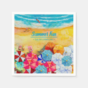 Summer Umbrellas on the Sand Napkin