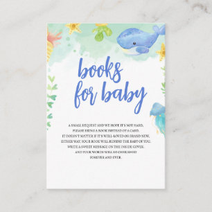 Summer Under the Sea Baby Shower Baby Books Enclosure Card