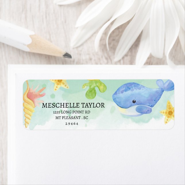 Summer Under the Sea Baby Shower Label (Insitu)