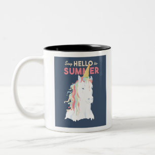 Summer Unicorn Two-Tone Coffee Mug