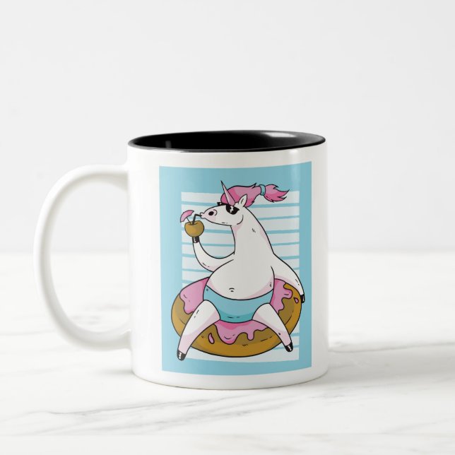Summer Unicorn Two-Tone Coffee Mug (Left)