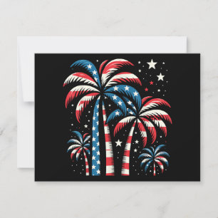 Summer USA Flag 4th of July Invitation