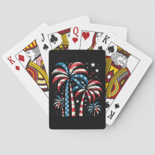 Summer USA Flag 4th of July Playing Cards