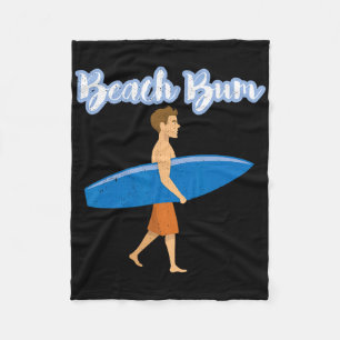 Summer Vacation Beach Bum Love Ocean Surfer Boy Su Fleece Blanket
