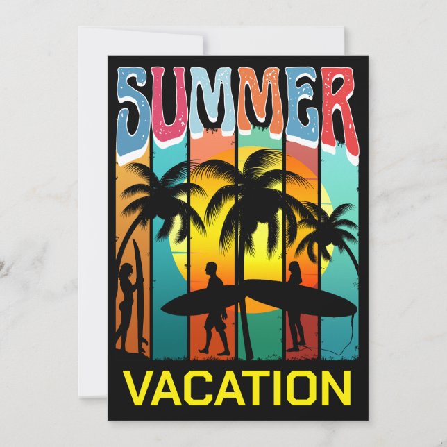 SUMMER VACATION BEACH OCEAN ADVENTURE INVITATION (Front)