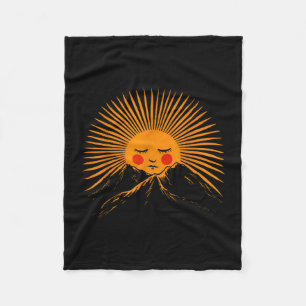 Summer vacation camp camping campfire sunshine fleece blanket