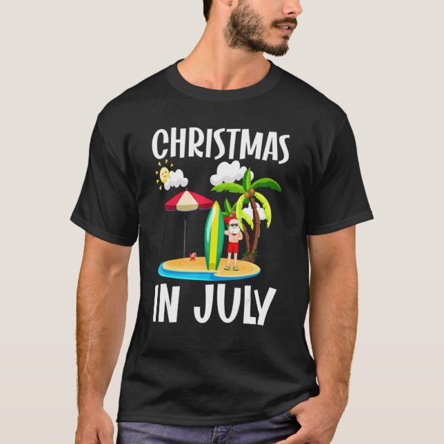 Summer Vacation Christmas In July Santa T-Shirt (Front)