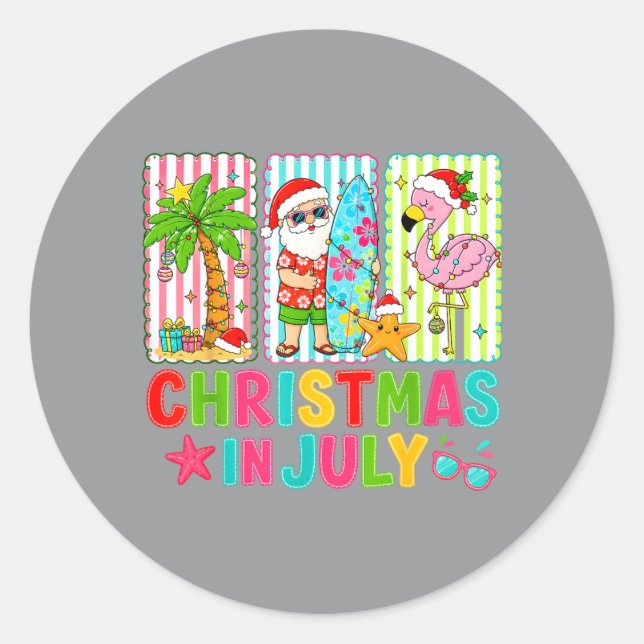 Summer Vacation Classic Round Sticker (Front)