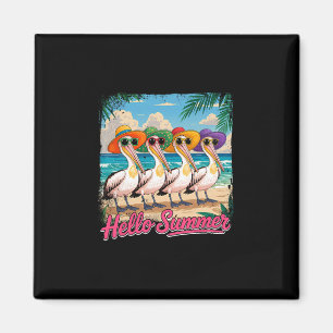Summer Vacation Costume Group Pelicans Sungles On Magnet