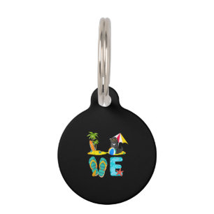 Summer vacation dog gift   newfie design pet tag