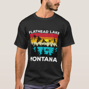 Summer Vacation Fishing Vintage Retro Flathead Lak T-Shirt