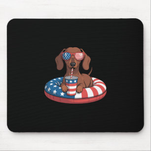 Summer Vacation Funny 4th Of July Dachshund Mouse Mat