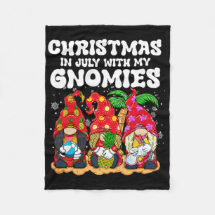 Summer Vacation Gnomes Lover Funny Christmas In Ju Fleece Blanket