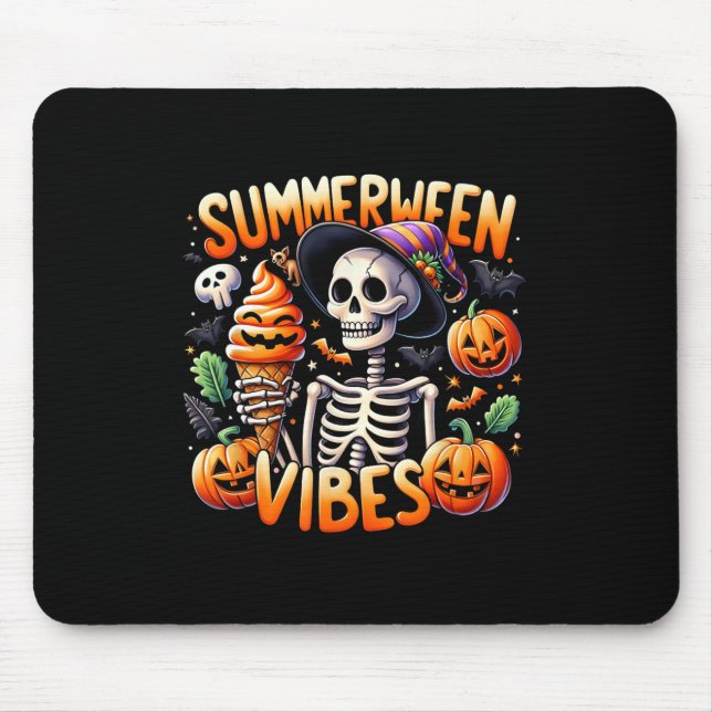 Summer Vacation Halloween Summerween Skeleton Ice  Mouse Mat (Front)