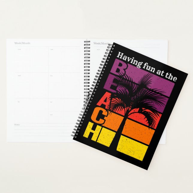 Summer Vacation Having Fun at the Beach Retro Planner (Display)