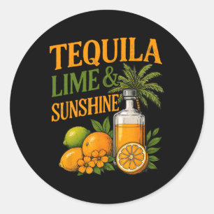 Summer Vacation Holiday Beach Tequila  Classic Round Sticker