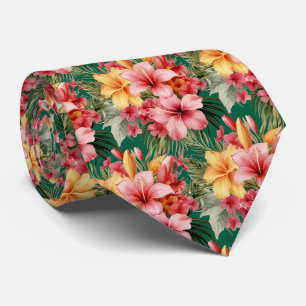 Summer Vacation Neck Tie Tropical Hibiscus