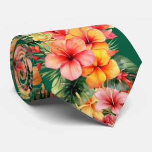 Summer Vacation Neck Tie Tropical Hibiscus