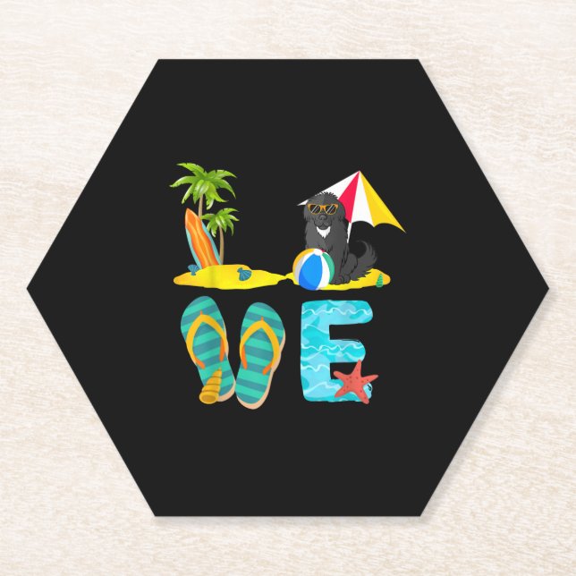 Summer vacation newfoundland | Love newfoundland Paper Coaster (Front)