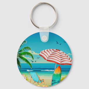 Summer vacation on the beach, Relaxation Key Ring