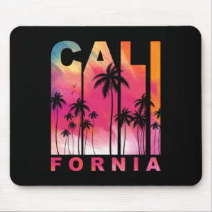 Summer Vacation Palm Trees Ca Vintage Tropical Cal Mouse Mat