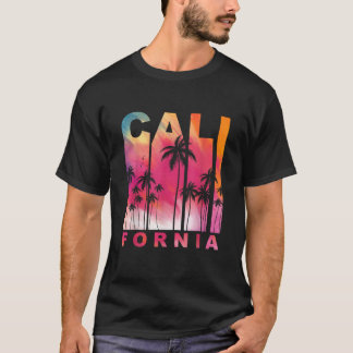 Summer Vacation Palm Trees CA Vintage Tropical Cal T-Shirt