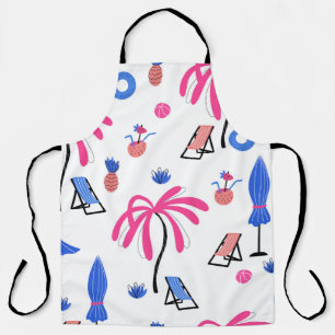 Summer Vacation: Palm Trees Pineapples Pattern Apron