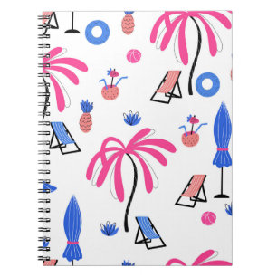 Summer Vacation: Palm Trees Pineapples Pattern Notebook