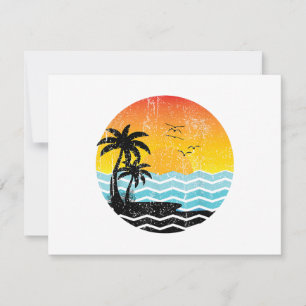 Summer Vacation Palm Trees Retro Sunset Tropical S Save The Date