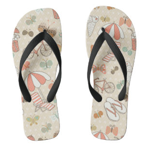 Summer Vacation Pattern Flip Flops