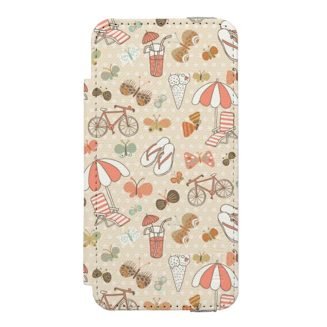 Summer Vacation Pattern Incipio iPhone Wallet Case (Folio Front)