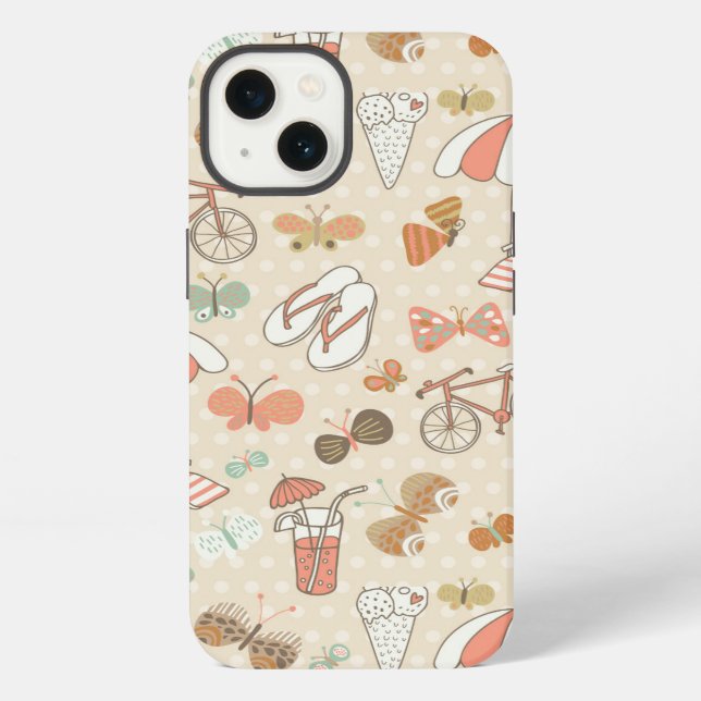 Summer Vacation Pattern iPhone Case (Back)