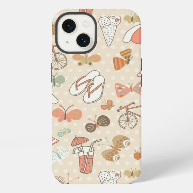 Summer Vacation Pattern iPhone Case (Back)