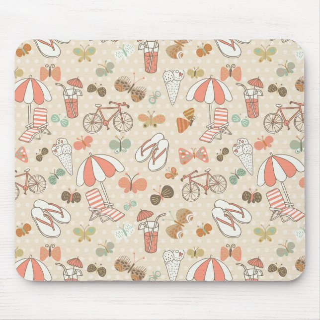Summer Vacation Pattern Mouse Mat (Front)