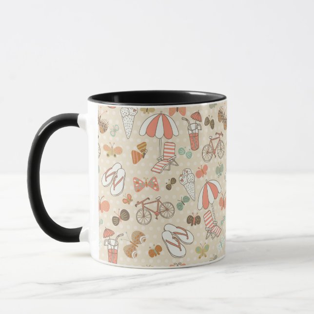 Summer Vacation Pattern Mug (Left)