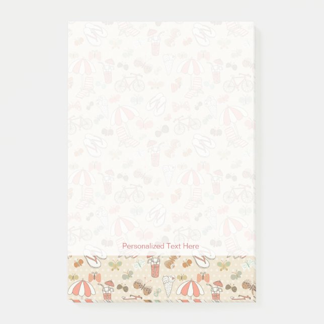 Summer Vacation Pattern Post-it Notes (Front)