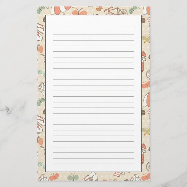 Summer Vacation Pattern Stationery (Front)