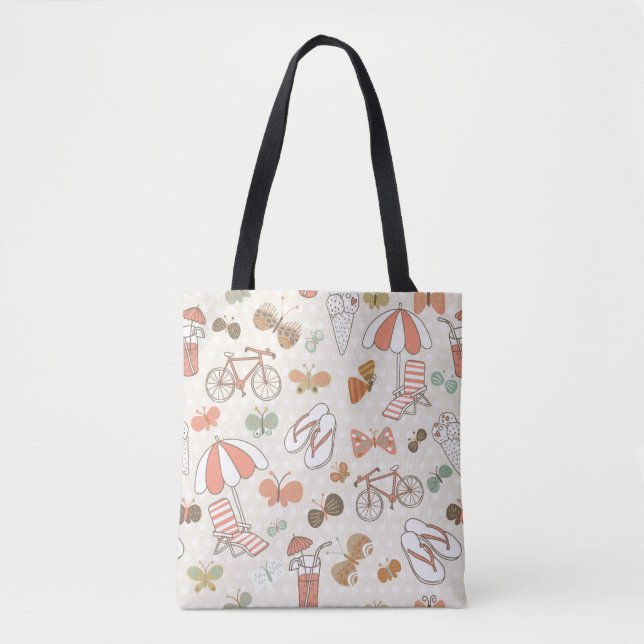 Summer Vacation Pattern Tote Bag (Front)