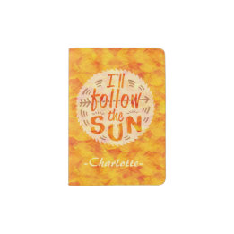 Summer Vacation Personalised Follow Sun Sunshine Passport Holder