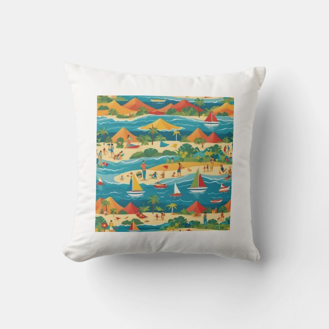 summer vacation pillow cushion (Front)