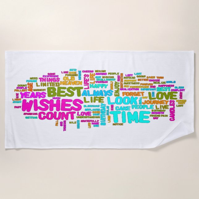 Summer Vacation Quotes Beach Towel (Front)