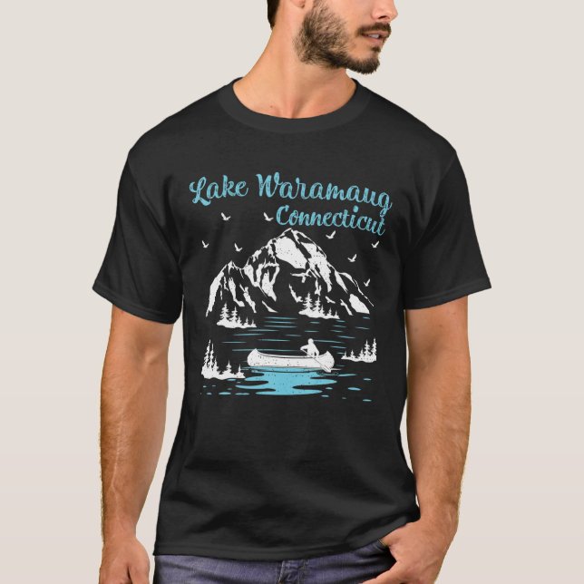 Summer Vacation Retro Connecticut Lake Waramaug T-Shirt (Front)