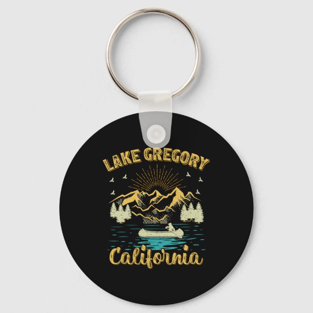 Summer Vacation Retro Mountain California Gregory  Key Ring (Front)