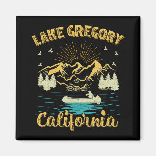 Summer Vacation Retro Mountain California Gregory Magnet