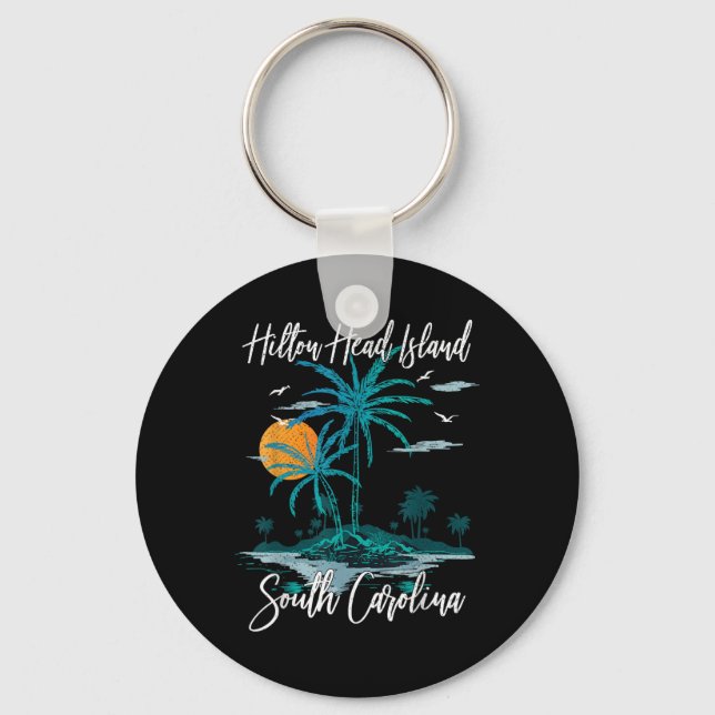 Summer Vacation Retro South Carolina Hilton Head I Key Ring (Front)